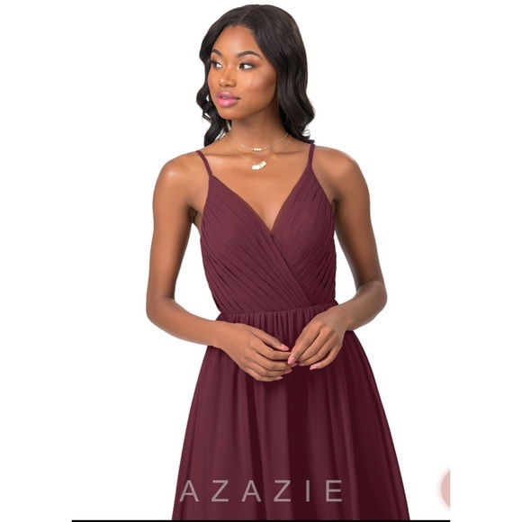 Azazie Gracie Bridesmaid Dress in Cabernet - Picture 3 of 12
